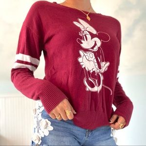 [SOLD]Minnie Mouse Maroon Sweater